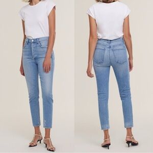 AGOLDE Nico High Rise Slim Fit Denim Jeans in Embark Light Wash Sz. 26 Small